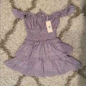 Beginning Boutique Floral purple ruffled dress